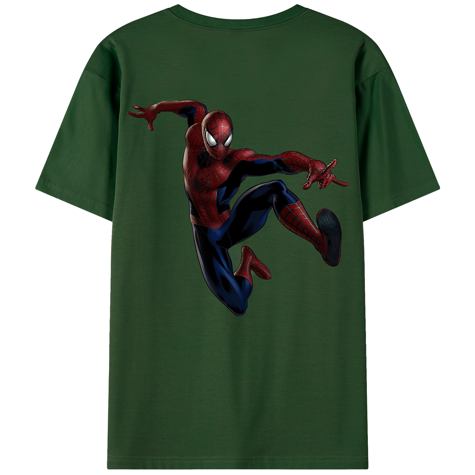 Spider Man スパイダーマン 綿100％半袖Tシャツ（背面プリント）